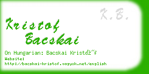 kristof bacskai business card